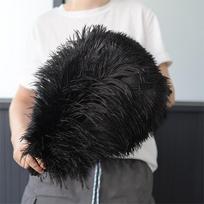 1 vnt. Elegantiškas baltas pūkuotas stručio plunksnos papuošalas vestuvėms, vakarėliui, namų kambariui, „pasidaryk pats“ dekoracijoms 45-50cm 1 pc (45-50cm) juoda
