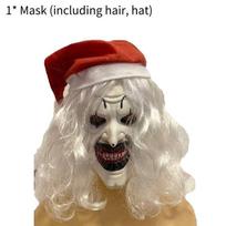 2024 Terrifier 3 Mask Disturbing Black And White Killer Clown Costume Latex Mask Style B beige