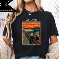 Munch The Scream Cat T-Shirt, Vintage Art Print Tee, Cat Lover Gift S brown