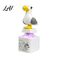 Mechanical Press Keychain 1/2Pcs Seagull Mine Button Keychain Rechargeable Fidget Clicker with Real Backpack Hanging Sound & LED Light Mini A white