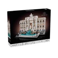 Compatible with LEGO 21062 Architecture Series Roman Wishing Fountain Puzzle Retro Architecture Assembled Building Block Model gray