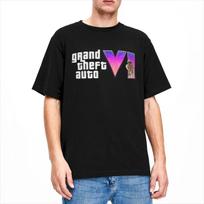 Vintažiniai GTA 6 Lucia Retro Logotipo Marškinėliai Vyrams Moterims Apvalus Kaklas Grynos Medvilnės Nauji Ga XL beige
