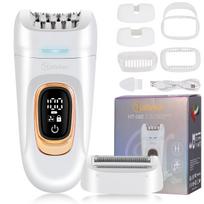 Hatteker Multifunctional Electric Epilator Women Bikini Trimmer Shaver Waterproof 2 in 1 Painless Hair Removal HT-582 gray