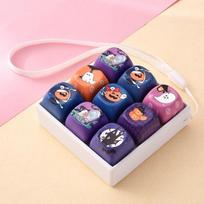 9-Key Halloween Themed Keyboard Pendant Creative Cute Keycap Fidget Keychain Bag Decoration A67 blue