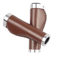 Leather Bicycle Grips Cover Bike Handlebar Grips Leather Bicycle Grips Vintage Bicycle Grips HG006 gray