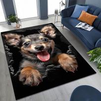 3D Iliuzija Sieną Ardantis Šuo Šuniukas Mielas Kilimas Miegamajam Svetainei Sofai Namams Durų Kilimėlis Dekoras, Didelis Vaikų Žaidimų Neslystantis Grindų Kilimėlis 40cm x 60cm gray