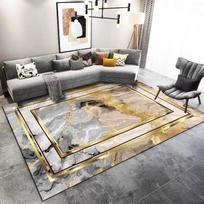 Gold Luxurious Carpet Large Area Rug Hallway  Lounge Carpets for Living Room Decor Sofa Table Long Floor Mat Anti-slip Doormat 80x120cm gray