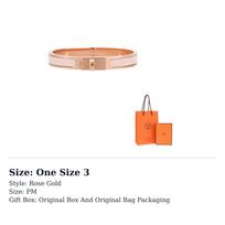 HERMES Mini Clic Kelly Enamel Rose Gold Plated Metal Bangles Women's Rose Gold H200004FO1ZPM One Size 3 rožinio aukso spalvos