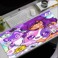 Aphmau temos pelės kilimėlis, neslystantis guminis pagrindas, daugiafunkcinis biuro ir namų dekoras, puikiai tinka darbo vietos personalizavimui. 30cmx60cm purple