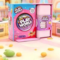 In Stock Mini Fridge Blind Box Toy Set | Random Mini Food Models, Micro Table Chair Pretend Play,Fun Capsule Surprise Balls pink