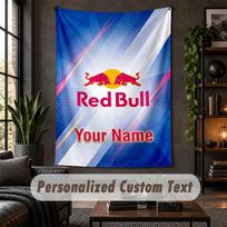 Personalized Wall Tapestry,Red Bull Racing Custom Text, Soft Fabric Wall Art For Indoor Decoration 100cmx150cm