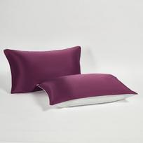 Set of Two 100% Mulberry Silk Pillowcases - Luxurious Solid Color for Skin & Hair Care 48*74CM (Single)