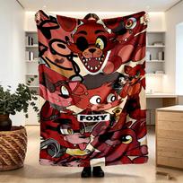 Five Nights at Freddy's Print Blanket - Soft & Comfortable, for Bedroom, Travel, Sofa, Home Decoration - Birthday Christmas Gift for Friend 100cmx150cm brown