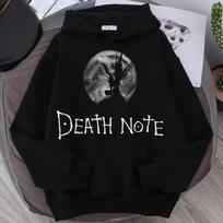 Karštas Anime Death Note Ryuk Spausdintas Gobtuvėlis Unisex Vyrai Moterys Karštas Manga Laisvas Kasdienis Megztinis Džemperis Vintage Streetwear Minkštas Medvilnės Audinys XXXL black