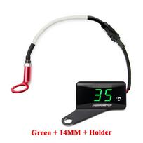 Koso Mini kvadratinis skaitmeninis motociklo cilindro galvutės temperatūros jutiklis Universalus matuoklis NMAX125 XMAX250 300 Su laikikliu Green-14MM-Left