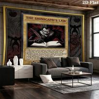 Death Note Wall Tapestry Aesthetic Wall Hanging Printed Fabric Blanket Decorative Tapestries For Bedroom Living Room Home Decor 100cm x 150cm brown