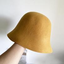 Japoniška grynos vilnos kibiro formos kepurė, moteriška žvejo kepurė, juoda ir balta kibiro formos kepurė, šilta M(56-58cm) geltona