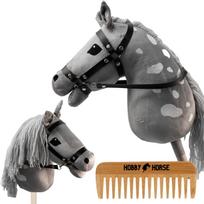 Hobby Horse Stick Horse Gray with White + Comb [-Hobbyhorse7]