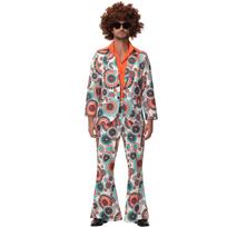 M-XL New Hippie Dress Couple Vintage Disco COS Costume Halloween Dress Up Costume M gray