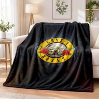 Guns N’ Roses Printed Flannel Blanket Warm Comfort Bed Throw For Indoor Home Decoration 130cmx150cm gray