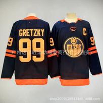 Vyriški Edmonton Oilers 99 Wayne Gretzky ledo ritulio marškinėliai Mėlyni Oranžiniai Balti Gerbėjų apranga Medvilnės mišinys Sportinis viršus XXL orange