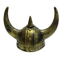 Viduramžių Vikingų Šalmai su Ragais Plastikiniai Norsų Barbarų Warrior Skrybėlė Helovino Cosplay LARP Kostiumo Aksesuaras auksas