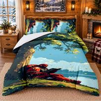 Warhammer 40K Pattern Bedding 3Pcs Set Bed Sheet And Pillowcases For Indoor Bedroom 135cmx200cm blue
