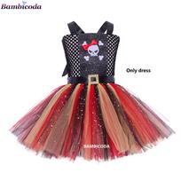 Pirate Costumes Girls Fantasia Infantil Fancy Dress Cosplay Clothing Halloween Carnival Party Girl dresses 3-10 Years XL(8-9Y) black