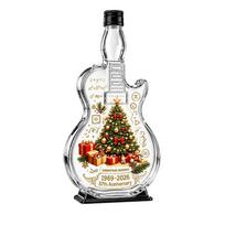 Santa Claus Christmas Guitar Shaped Decanter Xmas Tree Clear Glass Bottle  Home Decor StyleF white