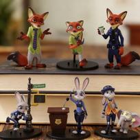 Judy Fox Nick Figure Blind Box Animation Ornament Children's Doll Birthday Gift 6pcs