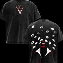 Yhwach Print T-shirt BLEACH Anime Clothing Men Short Sleeve Cotton Tshirts Vintage Washed Tee Harajuku Summer Oversized T Shirt 2XL black