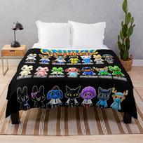 Animal Hospital Characters Funny Gaming Parody Pop Culture Meme Character Roster Throw Blanket 75cm*90cm white