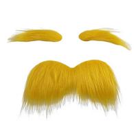 Geltonas ūsų ir antakių rinkinys Lipnus barzda, ūsų Helovino Cosplay kostiumo aksesuarai vaikui, suaugusiam yellow