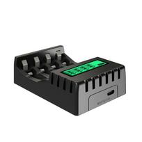 4 lizdų itin greitas išmanusis baterijų įkroviklis USB Type-C įkroviklis 1,2 V AA AAA Ni-CD Ni-MH įkraunamoms baterijoms LCD ekranas Greitasis įkroviklis 4 Slots balta