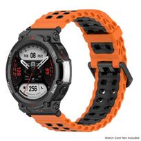 Dviejų spalvų sportinis silikoninis dirželis Amazfit T-Rex 3/2/ultra, jūrinis dirželis Correa Huami Amazfit T-Rex Pro išmaniajam laikrodžiui for T-rex 2 ultra black