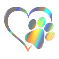 Dog Paw Waterproof Car Sticker Cute Dog Cat Paw Paw Sticker Heart Car Window See description gray