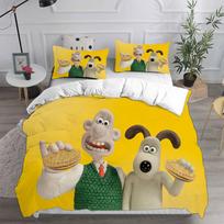 Wallace & Gromit Patalynės Komplektai Antklodė Paklodė Antklodės Užvalkalas Pagalvės Užvalkalas 2-3 Dalių Komplektai Vaikams Suaugusiems Dydžio AU Single 140x210cm