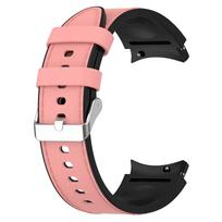 Klasikinė odinė+silikoninė keičiama apyrankė Samsung Galaxy Watch 6 5 Pro 40mm 44mm Dirželis Watch 6 4 Classic 47 43mm 46mm Apyrankė Diržas Galaxy Watch4 40mm pink