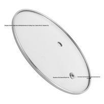 Type C Glass Lid with Fine Grinding Edge & Stainless Steel Ring, Transparent & Draining Design for Kitchen Cookware. 13.5cm white