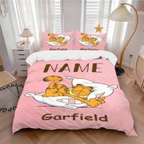 Garfield Pillow Bedding Set 3 Piece Comforter Cover Gift for Bedroom,Includes No Insertsjt034 135x200cm gray