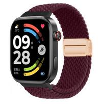Magnetinis pintas dirželis Redmi Watch 6 5 4, Sportinis nailoninis, Reguliuojamas pakeičiamas apyrankės dirželis Xiaomi Mi Band 8 Pro/9 Pro Redmi watch 5 vyno raudonos spalvos