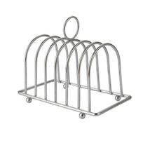 Stainless Steels Toasts Bread Rack 6 Slices Bread  Slices Holder Stand Bakeware grid Cooling Rack with Handle 1 gray