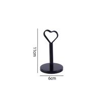 Heart-shaped Metal Desktop Sticky Note & Photo Holder - Detachable Clip for Displaying Tags and Bakery Prices black