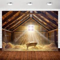 Kalėdinio prakartėlės foninis audinys fotografijos rekvizitas Jėzaus gimimui ir Biblijos temos vakarėlio dekoracija 100x150cm brown