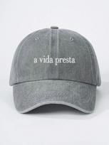 Pink Embroidered a Vida Presta Baseball Cap Adjustable Casual Sun Hat For Adults pilka