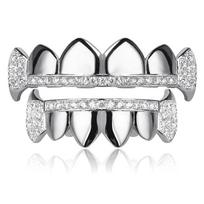 Hip Hop Iced Out Teeth Grillz 18K Gold Plated Grillz Teeth Rapper Body Jewelry Gift sidabras