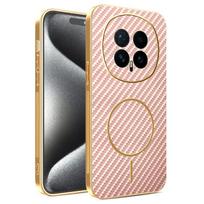 For Honor Magic 8 8 Pro 8 Pro Air  electroplated carbon fiber magnetic fingerprint-resistant shockproof phone case For Magic 8 Pro rožinė