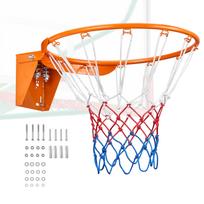 VEVOR Basketball Rim, Wall Door Mounted Basketball Hoop, Heavy Duty Q235 Basketball Flex Rim Goal Replacement with Net 58.5 x 48 x 17 cm