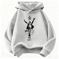 Vaikiškas retro hip-hop tipo su gobtuvu megztinis vyrams ir moterims, Michael Jackson stiliaus, ilgomis rankovėmis, laisvalaikio gatvės stiliaus 120 gray