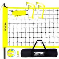 VEVOR Outdoor Portable Volleyball Net System, Adjustable Height Steel Poles, Professional Volleyball Set with PVC Volleyball, Pump, Carrying Bag